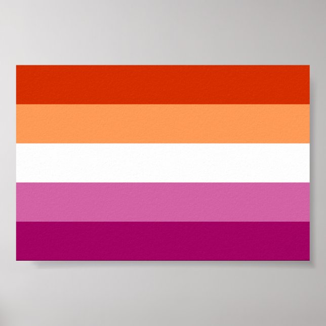 Lesbisk Pride Flagga LGBTQ Poster (Framsidan)