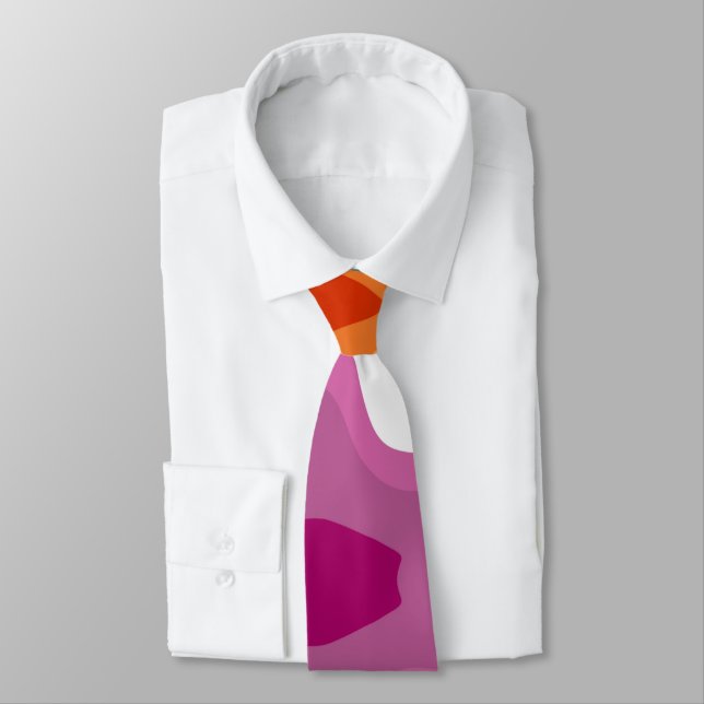 Lesbisk Pride Flagga Paint Swirl Art Neck Tie Slips (Bunden)