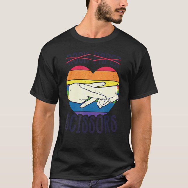 Lesbisk Pride Flagga Sten Pappra saxar Lesbisk Pri T Shirt (Framsida)