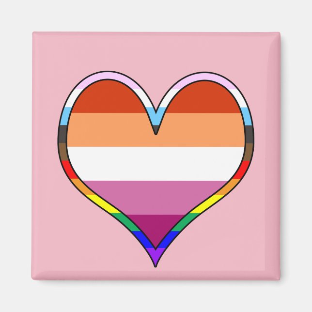 Lesbisk Pride Heart Magnet (Framsidan)