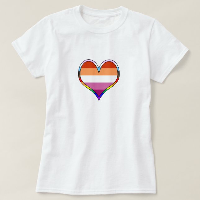 Lesbisk Pride Heart T-Shirt (Design framsida)