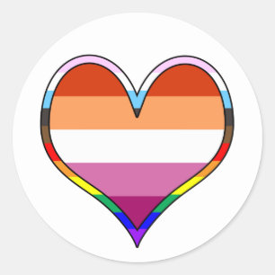 Lesbisk Pride Hjärtat Klassiskt rund fästdon Runt Klistermärke
