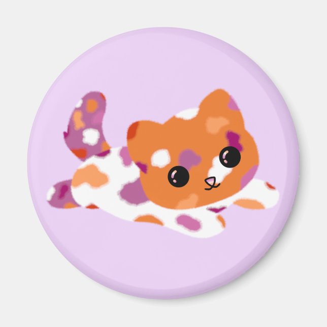 Lesbisk, Pride - kattmagnet Magnet (Framsidan)