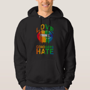 Lesbisk Pride Lgbt Gay Bisexual Women Kärlek Hate Hoodie