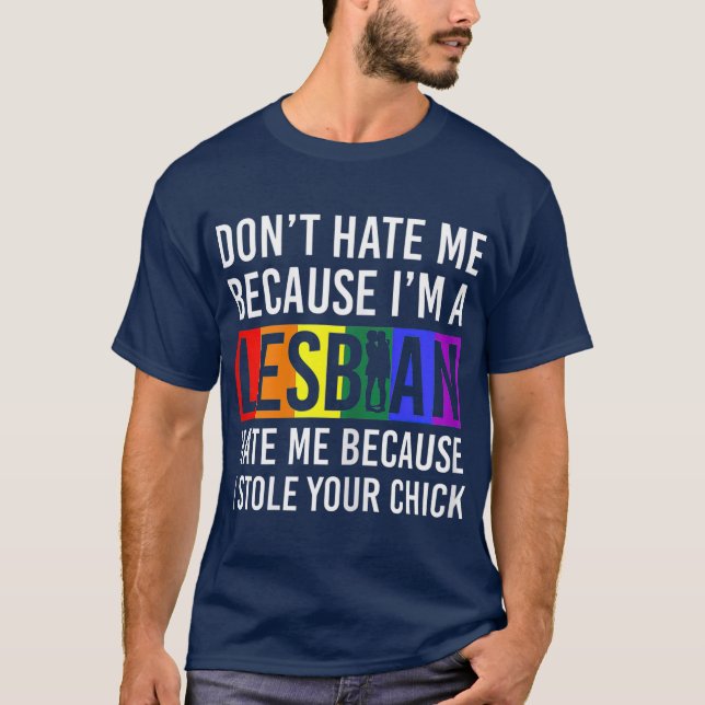 Lesbisk Pride Merch Lesbow Kärlek LGB CSD Rainbow T Shirt (Framsida)