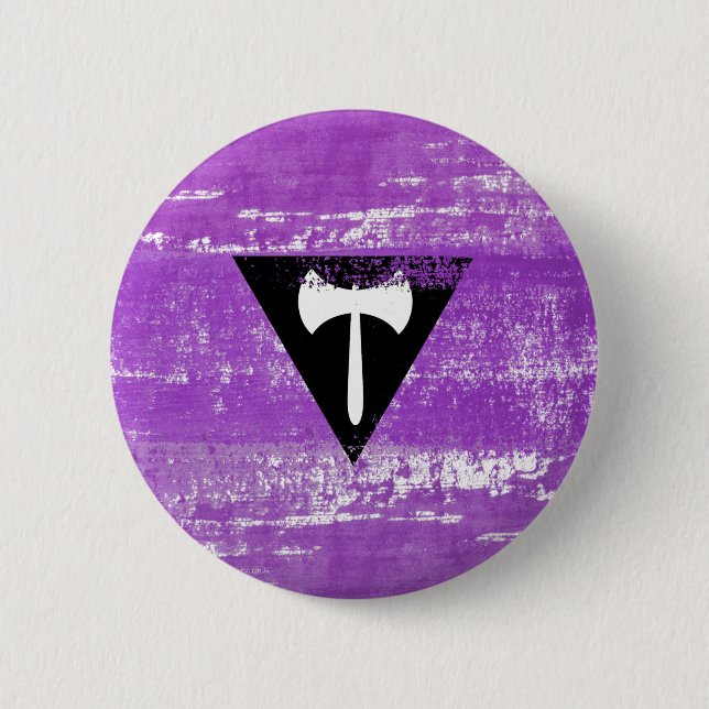 Lesbisk Pride Paint (Labrys) Knapp (Framsida)