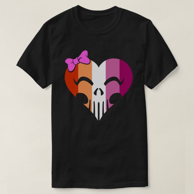 Lesbisk Pride Skully Unisex T Shirt (Design framsida)