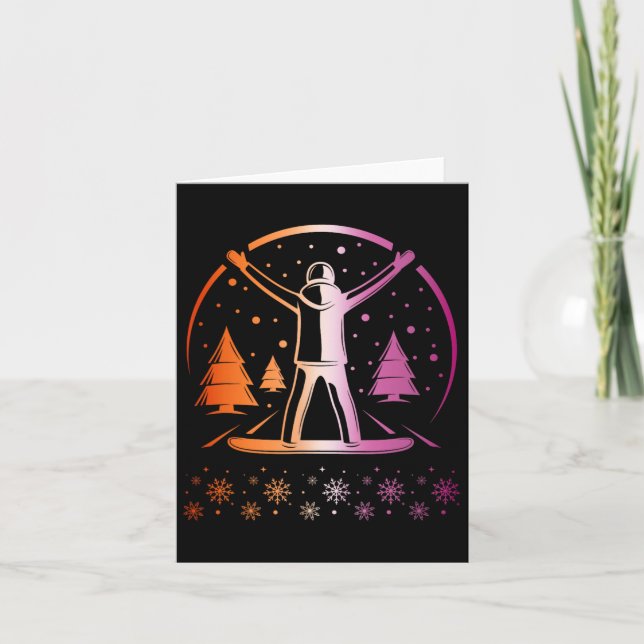 Lesbisk Pride subtle Lgbtq Snowboarding Winter Out Kort (Framsida)