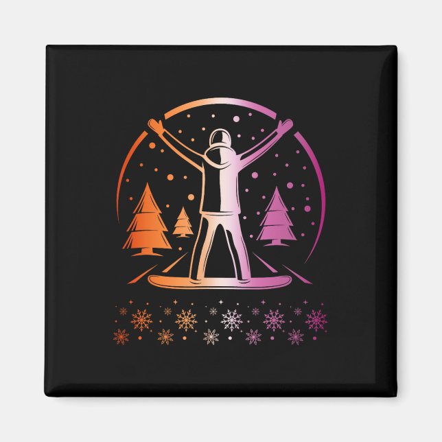 Lesbisk Pride subtle Lgbtq Snowboarding Winter Out Magnet (Framsidan)