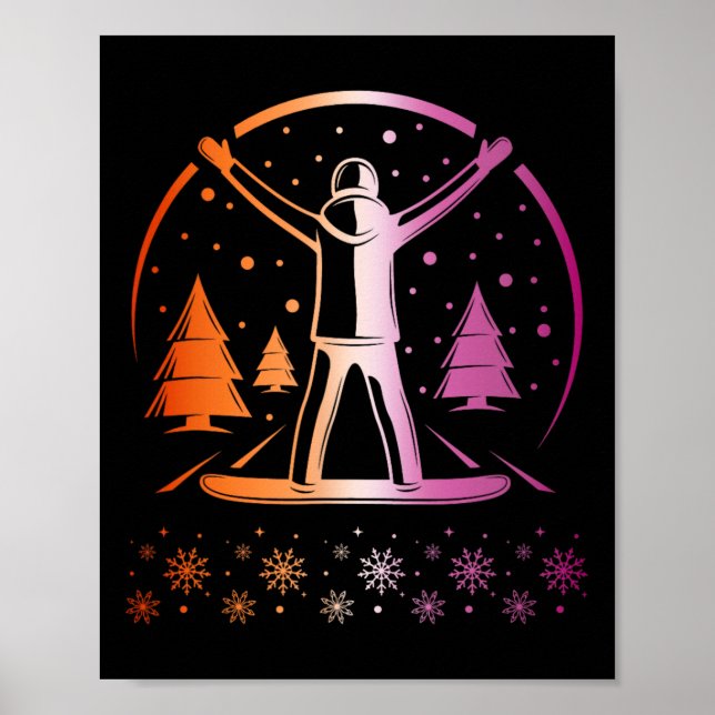 Lesbisk Pride subtle Lgbtq Snowboarding Winter Out Poster (Framsidan)