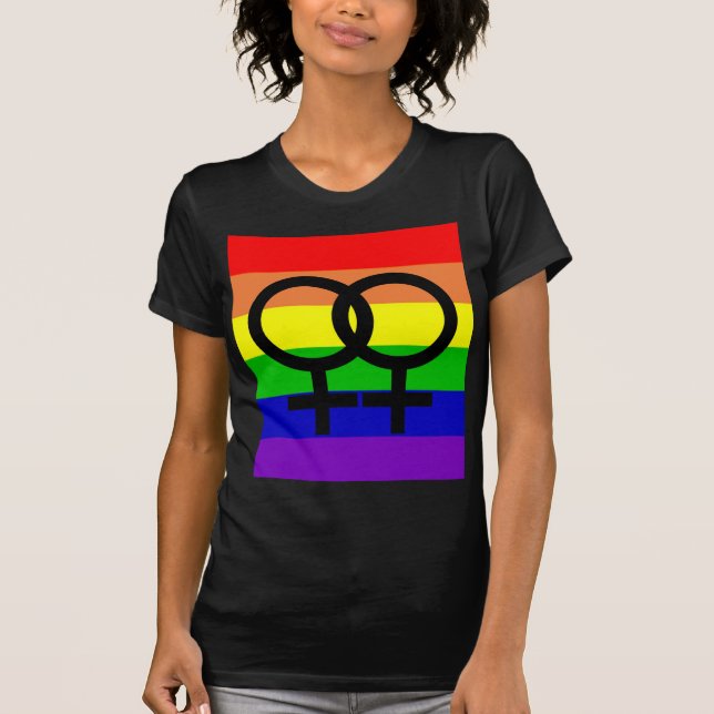 Lesbisk pride t-shirt (Framsida)