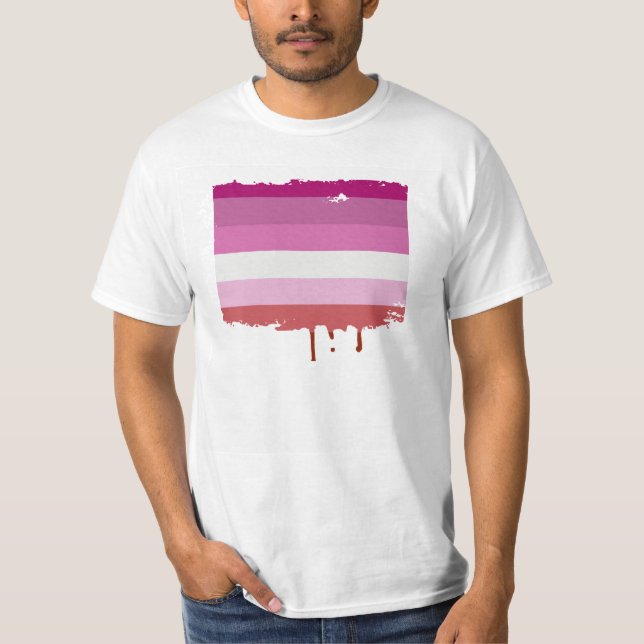 LESBISK PRIDERANDDESIGN T-SHIRT (Framsida)