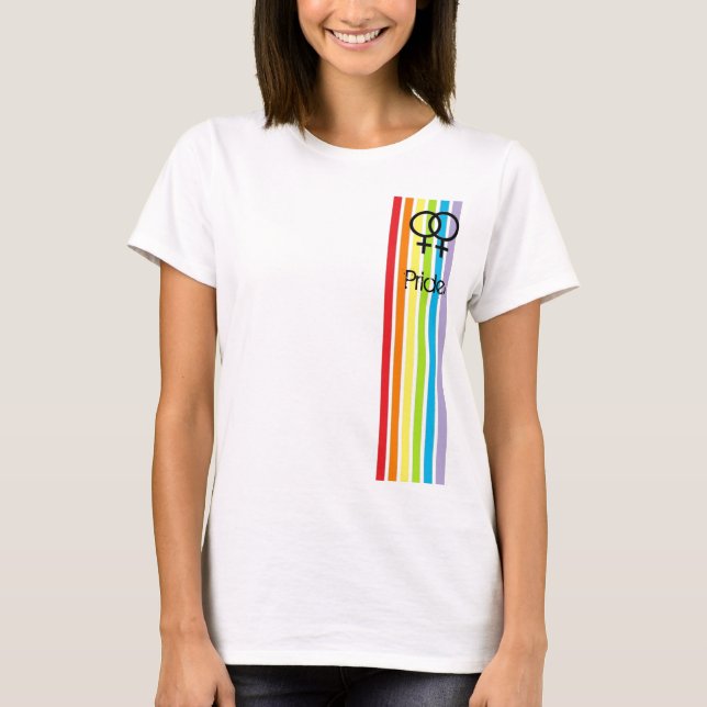 Lesbisk prideskjorta tee shirt (Framsida)