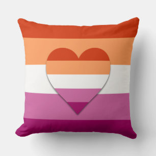 Lesbisk pridets hjärtutformning dekorativ kudde