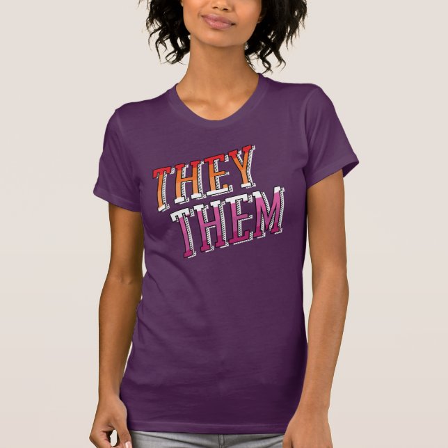 Lesbisk Pronomen Pride T-Shirt (Framsida)