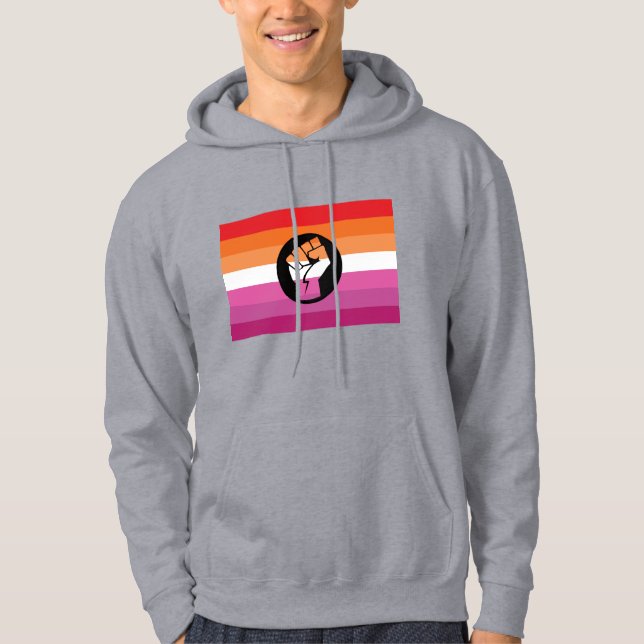 Lesbisk protestflagga hoodie (Framsida)