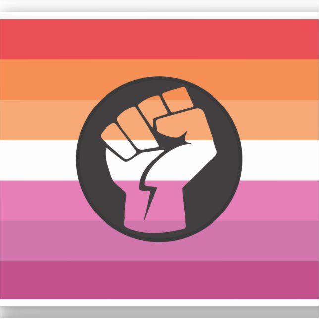 Lesbisk protestflagga klistermärken (Framsida)