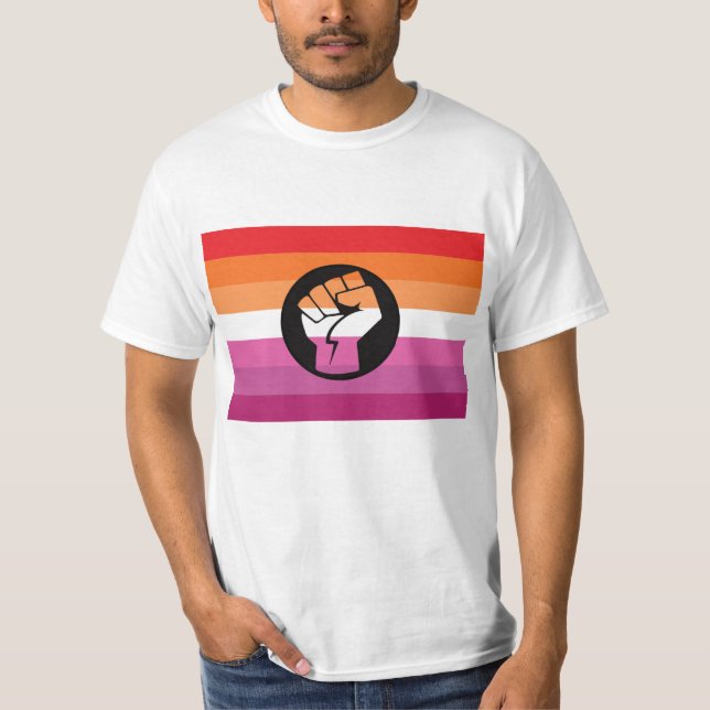 Lesbisk protestflagga t shirt (Framsida)