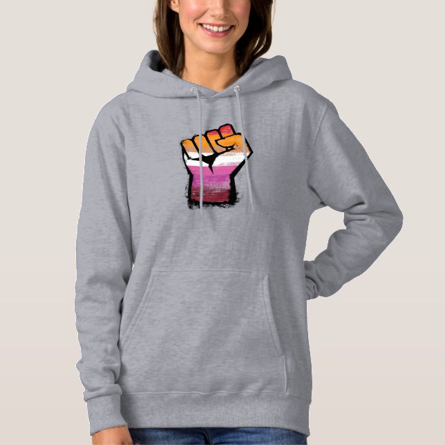 Lesbisk protestnäve t shirt (Framsida)