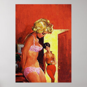 Lesbisk Pulp Vintage Magazine Covever art Poster