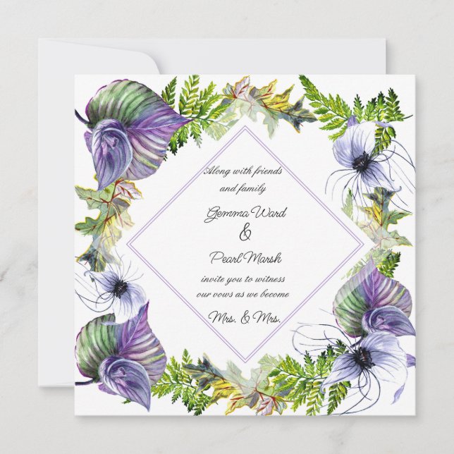 Lesbisk Purpur Klematis och blad  (Framsida)