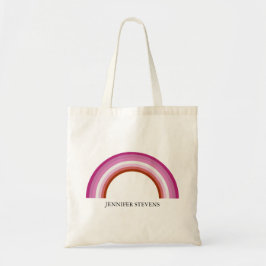 Lesbisk Rainbow Rosa Pride Flagga Monogram Tygkasse