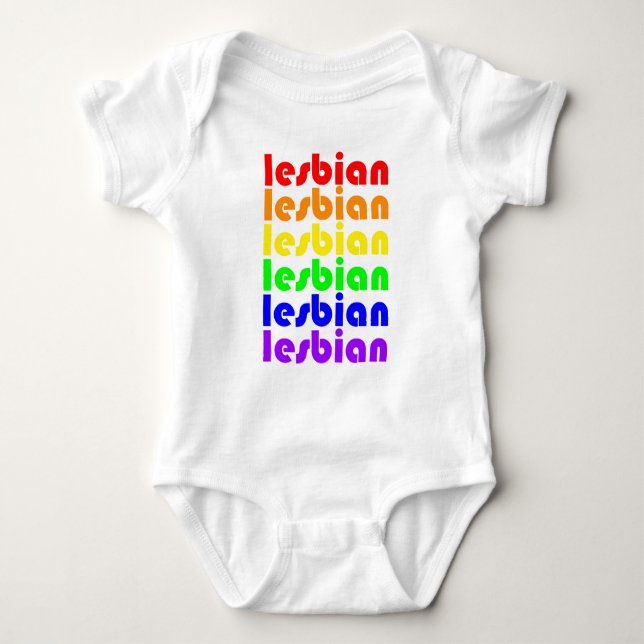 Lesbisk regnbåge t shirt (Framsida)