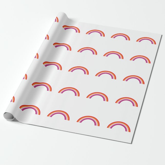 Lesbisk regnbågs solnedgång presentpapper (Utrullad)