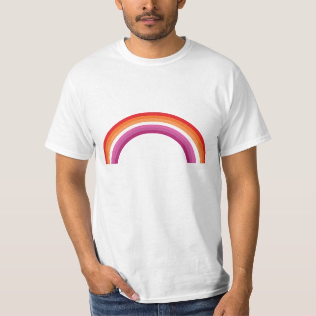 Lesbisk regnbågs solnedgång t shirt (Framsida)