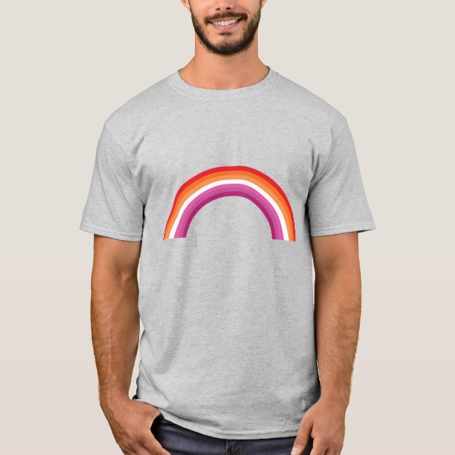 Lesbisk regnbågs solnedgång t shirt (Framsida)