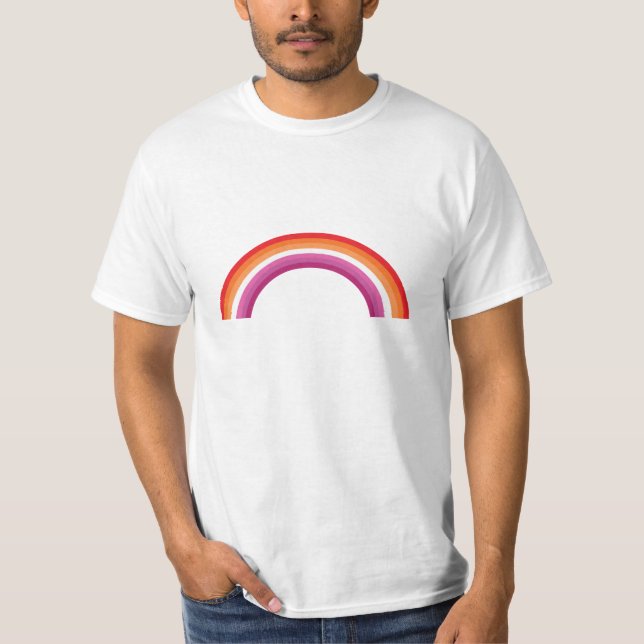 Lesbisk regnbågs solnedgång t shirt (Framsida)