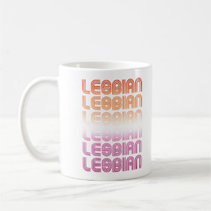 Lesbisk Retro Mönsterdesign Kaffemugg
