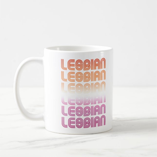 Lesbisk Retro Mönsterdesign Kaffemugg (Vänster)