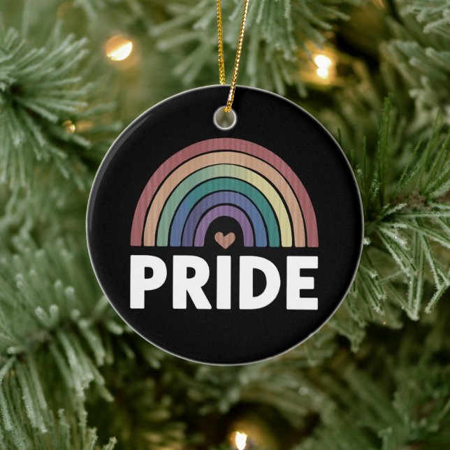 Lesbisk Rolig HBT Pride Regnbåge  Julgransprydnad Keramik (Träd)