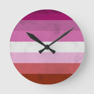 Lesbisk Rosa Flagga Rund Klocka