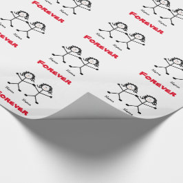 Lesbisk sjal för Stickmen bröllopgåva Presentpapper