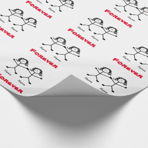 Lesbisk sjal för Stickmen bröllopgåva Presentpapper