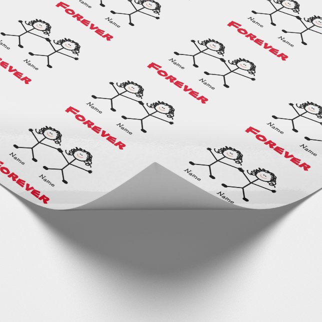 Lesbisk sjal för Stickmen bröllopgåva Presentpapper (Hörn)