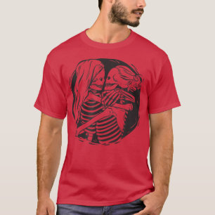 Lesbisk Skeleton Kissing Gay & LGBTQ Skull Valenti T Shirt