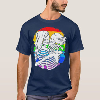 Lesbisk skelettpar - Lesbiskens pride för Hallow T Shirt
