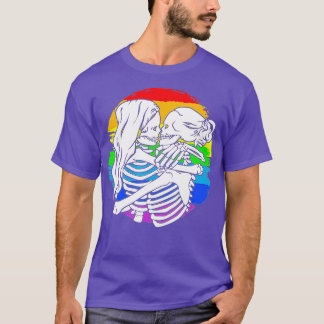 Lesbisk skelettpar - Lesbiskens pride för Hallow T Shirt