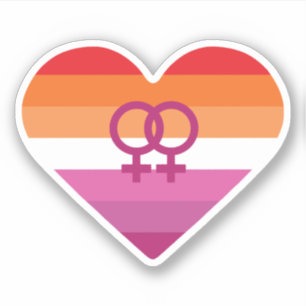 Lesbisk solnedgång WLW Hjärta Klistermärken