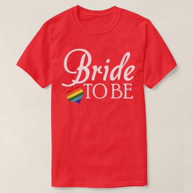 Lesbisk som ska vara HBT-Bröllop-Pride T Shirt (Design framsida)