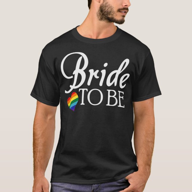 Lesbisk som ska vara HBT-Bröllop-Pride T Shirt (Framsida)