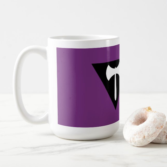 Lesbisk stolthet Flagga Lila Yxa Kaffemugg (Med munk)