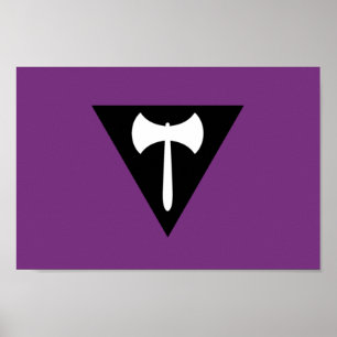 Lesbisk stolthet Flagga Lila Yxa Poster