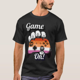 Lesbisk stolthet Game On Tiger Paw Controller Tröj T Shirt