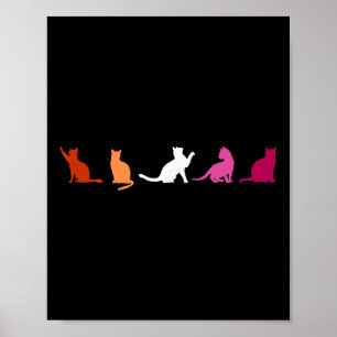 Lesbisk stolthet katter, söt wlw lgbtq, subtil lgb poster
