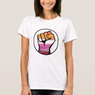 Lesbisk stolthet knytnäve cirkel t shirt