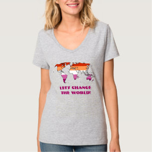 Lesbisk stolthet - Låt oss förändra världen T-Shir T Shirt